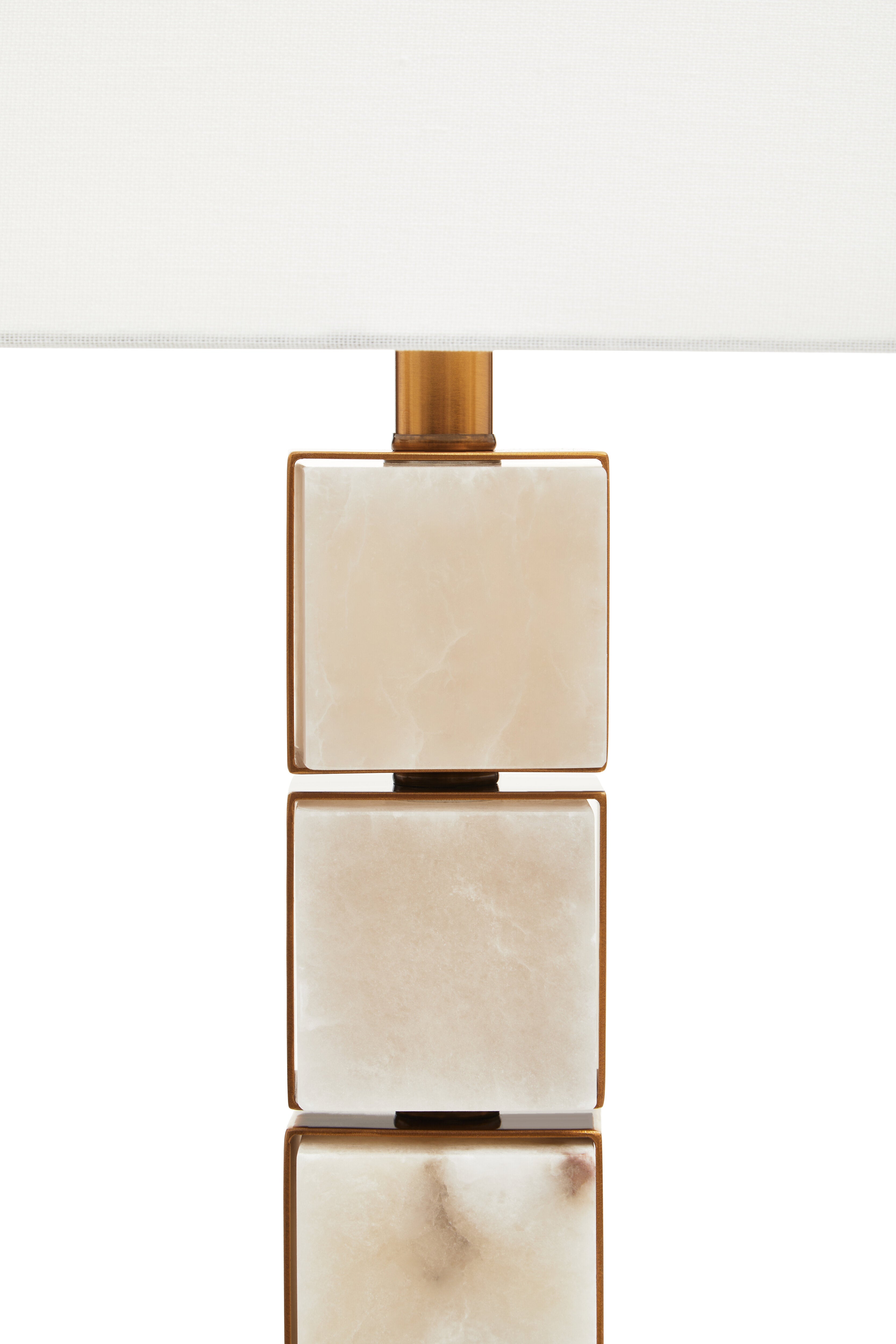 Borello Grey Marble & Gold Stacked Table Lamp